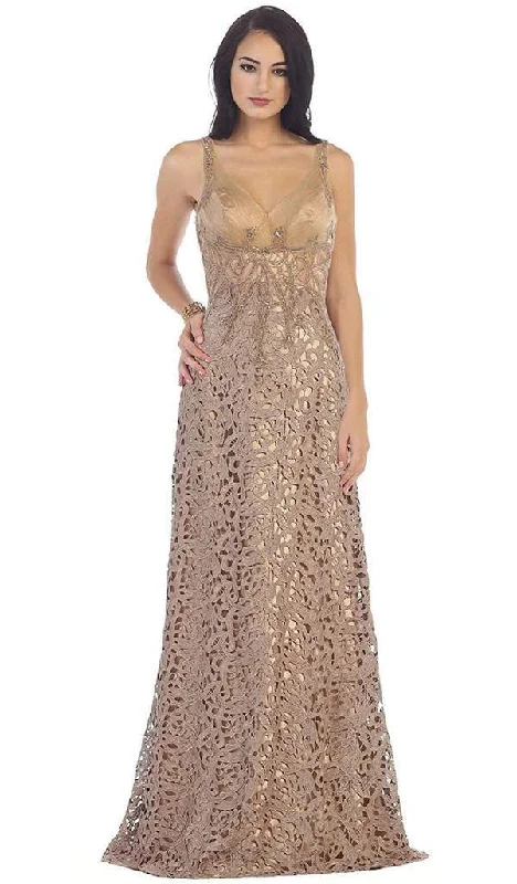 Year-End Sale May Queen - Bedazzled V-Neck Sheath Evening Gown RQ7470 - 1 pc Mocha In Size 18 Available Year-End Sale May Queen - Bedazzled V-Neck Sheath Evening Gown RQ7470 - 1 pc Mocha In Size 18 Available