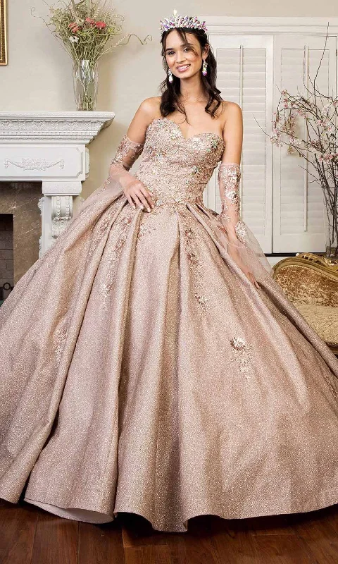 Special Promotion Elizabeth K - GL1912 Embroidered Ballgown With Sheer Bell Sleeves Special Promotion Elizabeth K - GL1912 Embroidered Ballgown With Sheer Bell Sleeves