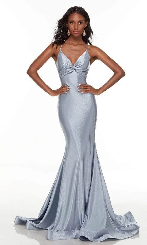 Price Slash Alyce Paris - 61168 Knot Style Metallic Evening Gown
