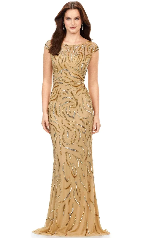 Shop and Save Ashley Lauren 11212 - Cap Sleeved Evening Dress