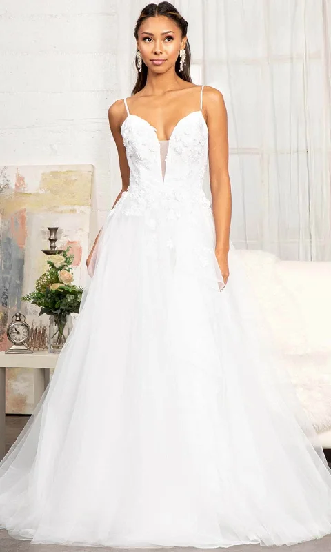 Extra Savings GLS by Gloria GL3013 - Sleeveless Plunging V-neck Wedding Gown