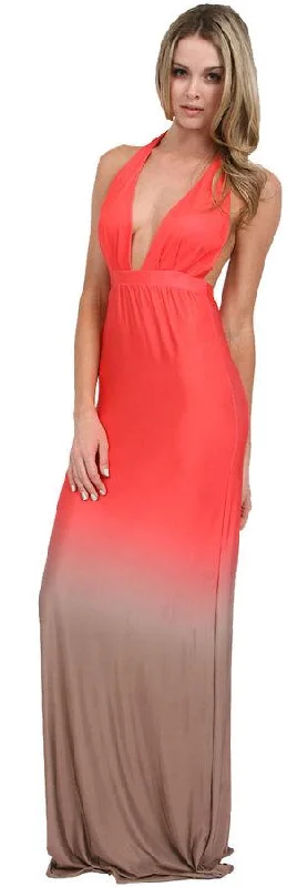 Factory Direct Sale Savee Couture Long Halter Dress
