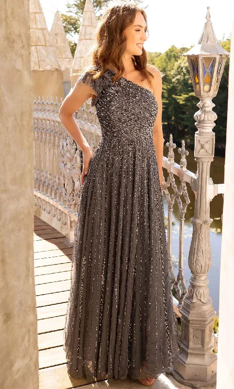 Hurry In Primavera Couture 12003 - Flowy Sequined One Shoulder Dress