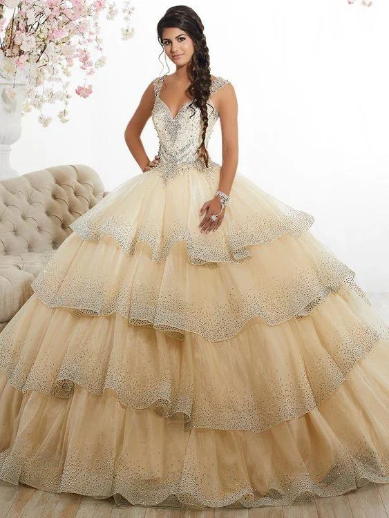 Deal of the Day Quinceanera Collection - 26880 Beaded Sweetheart Tiered Ballgown