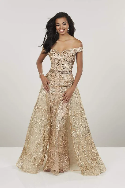 Today Only Panoply - 14955 Beaded Off-Shoulder Dress With Removable Overskirt - 1 pc Gold in Size 4 Available Today Only Panoply - 14955 Beaded Off-Shoulder Dress With Removable Overskirt - 1 pc Gold in Size 4 Available