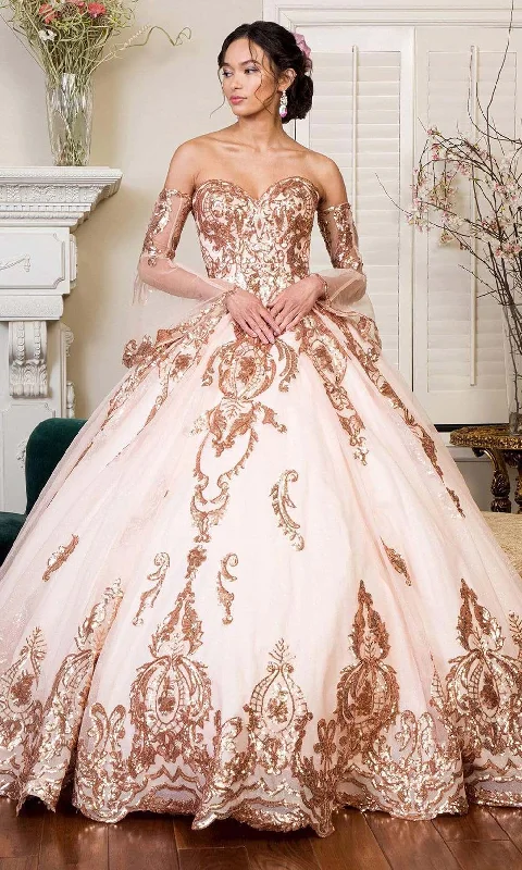 Special Savings Elizabeth K - GL1914 Strapless Sequined Tiered Tail Ballgown