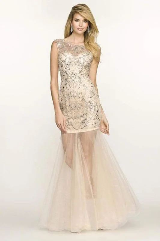 Value Deals BG Haute - G3223 Sleeveless Sheer Mermaid Dress - 1 pc Champagne Silver In Size 6 Available Value Deals BG Haute - G3223 Sleeveless Sheer Mermaid Dress - 1 pc Champagne Silver In Size 6 Available