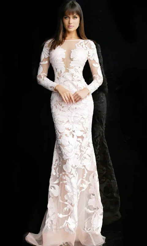 Crazy Deals Jovani - Floral Sequined Sheer Evening Dress 60285SC