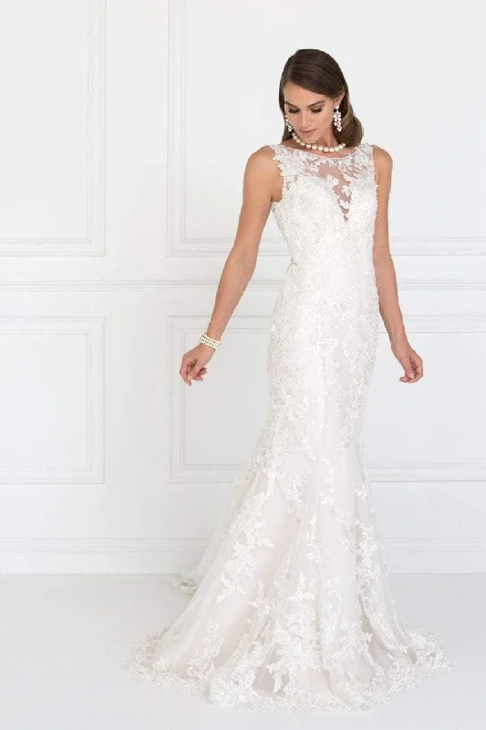 Limited Stock Elizabeth K Bridal - GL1514 Beaded Lace Illusion Bateau Mermaid Wedding Dress Limited Stock Elizabeth K Bridal - GL1514 Beaded Lace Illusion Bateau Mermaid Wedding Dress