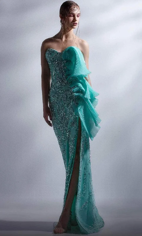 Bargain Bin MNM COUTURE G1281 - Beaded Appliqued Prom Gown
