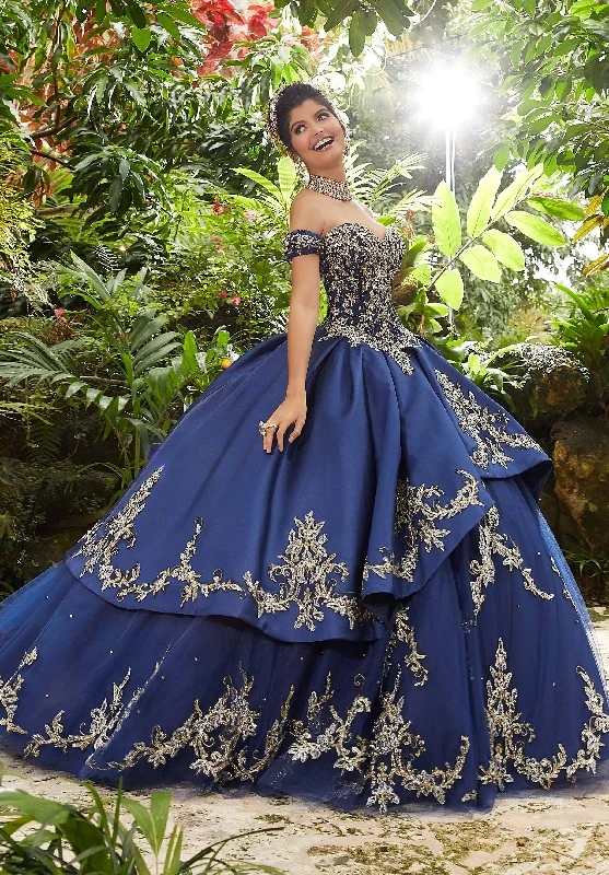 Lowest Price Vizcaya by Mori Lee - 89241 Metallic Crystalline Appliqued Ballgown