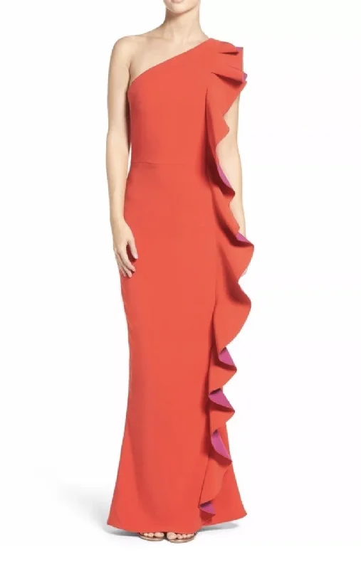 Last Chance Other Maria Bianca Nero Colorblock Ruffle One Shoulder