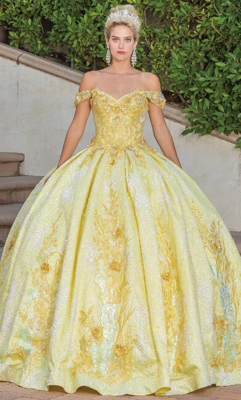 Flash Sale Dancing Queen 1772 - Off Shoulder Pleated Ballgown