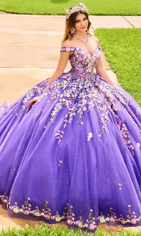 Hot Deal Princesa by Ariana Vara PR30155 - Lace-Up Tie Off-Shoulder Prom Gown