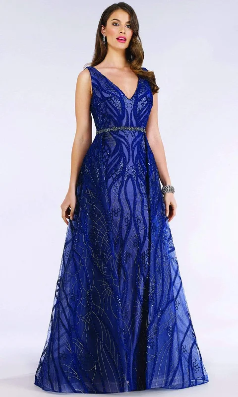 Grand Opening Sale Lara Dresses - 29637 Beaded V Neck A-Line Dress