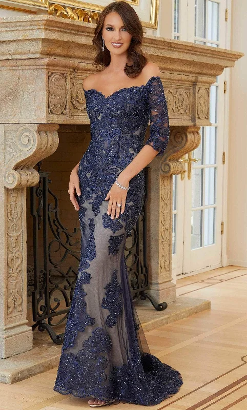 Doorbuster Deal MGNY By Mori Lee 72726 - Off Shoulder Embroidered Evening Gown