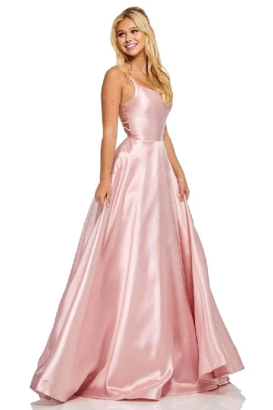 Referral Discount Sherri Hill - Strappy Back Satin Prom Dress 52715 - 1 pc Blush In Size 2 Available Referral Discount Sherri Hill - Strappy Back Satin Prom Dress 52715 - 1 pc Blush In Size 2 Available