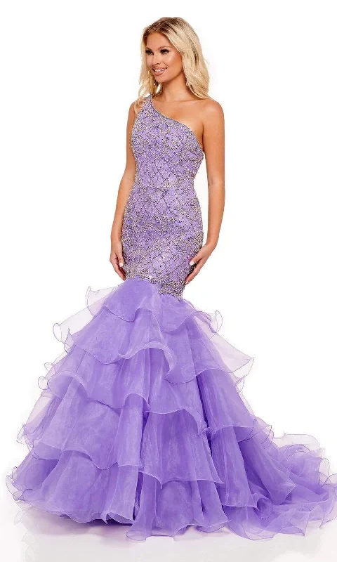 Weekend Deal Rachel Allan - 70176 One Shoulder Fully Beaded Dress