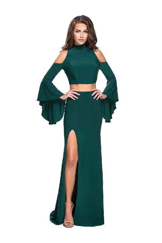 Final Markdown La Femme - 25353 Long Sleeve Cutaway Two-Piece Jersey Gown