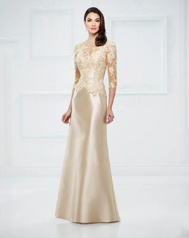 Unmissable Offer Mon Cheri 217955 Quarter Sleeve Lace Mikado Evening Gown