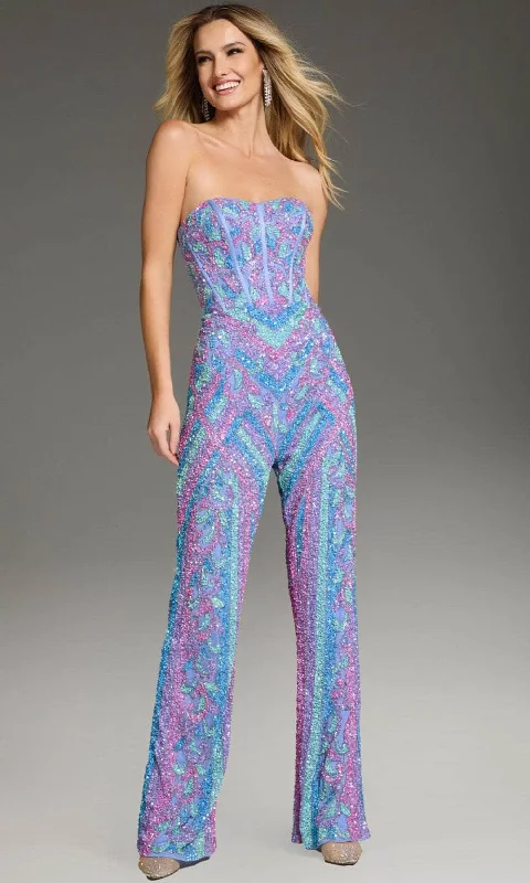 Today's Special Jovani 42597 - Corset Bodice Hot Stone Embellished Pant Suit