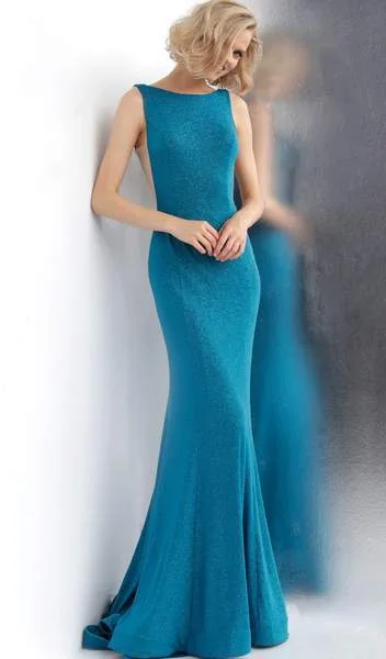 Price Drop Alert JVN by Jovani - Bateau Glitter Jersey Trumpet Dress JVN67094 - 1 pc Peacock In Size 2 Available Price Drop Alert JVN by Jovani - Bateau Glitter Jersey Trumpet Dress JVN67094 - 1 pc Peacock In Size 2 Available