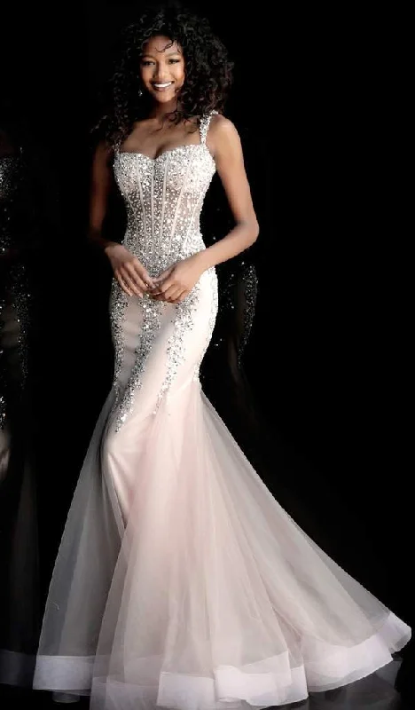 Price Rollback Jovani - 62523 Crystal Beaded Corset Bodice Tulle Mermaid Prom Dress - 1 pc Black/Black In Size 0 and 1 pc Taupe/Silver In Size 0 Available Price Rollback Jovani - 62523 Crystal Beaded Corset Bodice Tulle Mermaid Prom Dress - 1 pc Black/Black In Size 0 and 1 pc Taupe/Silver In Size 0 Available