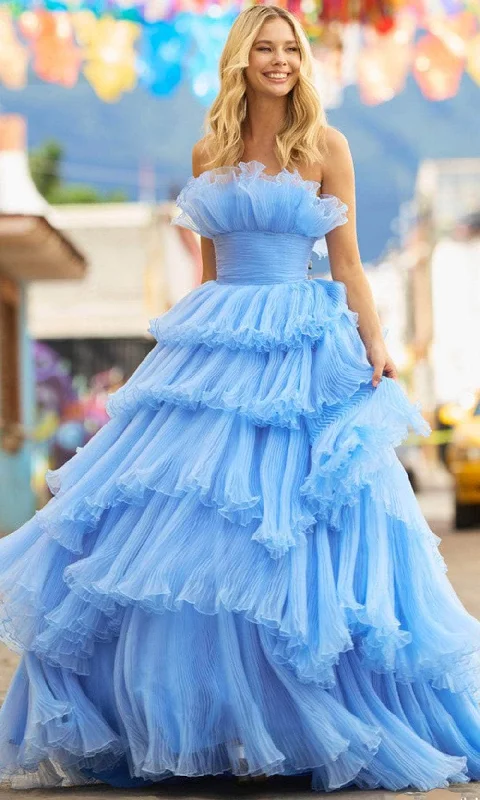 Last Chance Sherri Hill 55594 - Ruffled Strapless Ball Gown