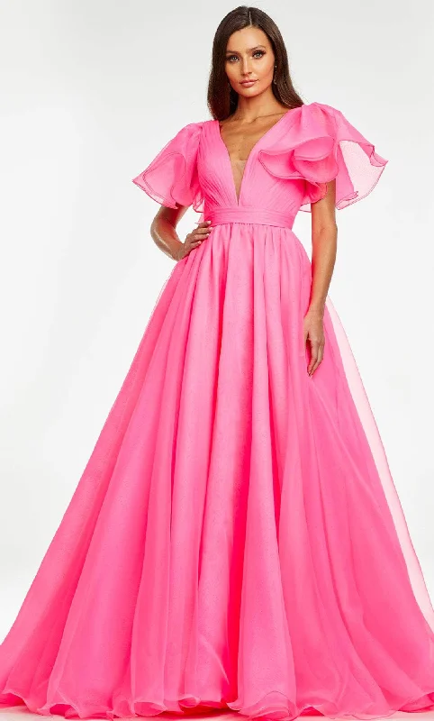 Extra Discounts Ashley Lauren 11153 - Voluminous A-line Plunging Gown