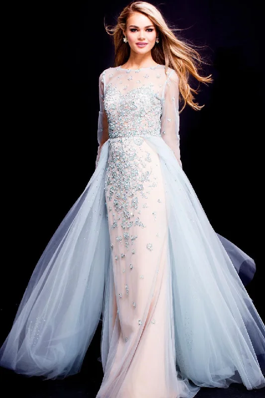 Get It Before It’s Gone Jovani - 53743 Beaded Embellished Sheer Bodice Prom Gown