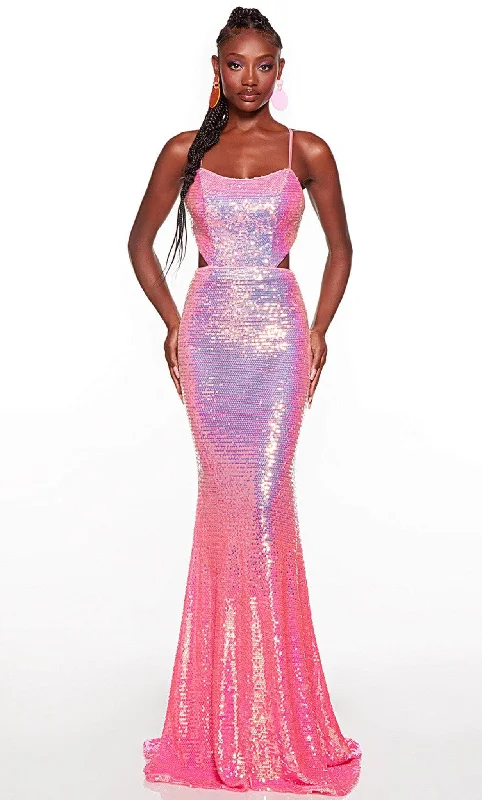 Blowout Deals Alyce Paris 61359 - Sequined Side Cutout Prom Gown