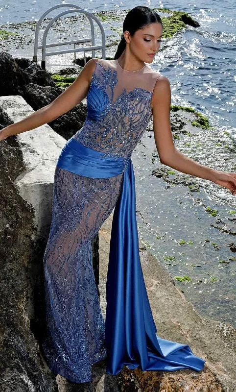 Buy Now MNM Couture K4001 - Beaded Mesh Prom Gown