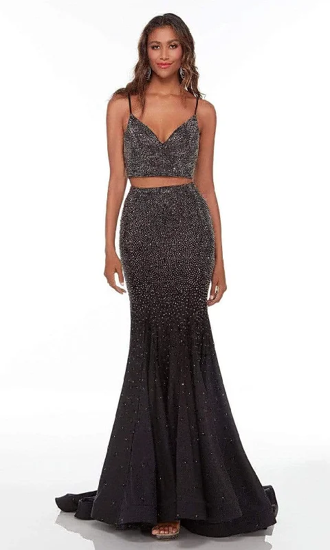 Online Only Alyce Paris - 61188 Beaded V-Neck Two Piece Dress