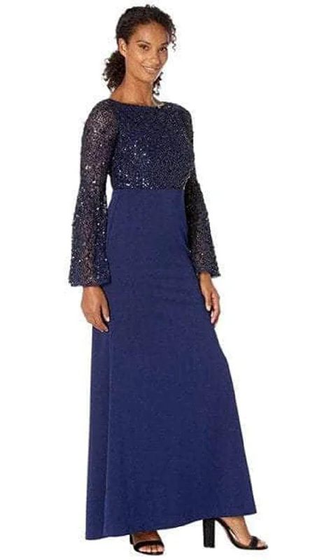 Bargain Prices Adrianna Papell AP1E206072 P - Long Bell Sleeve V-Neck Evening Dress Bargain Prices Adrianna Papell AP1E206072 P - Long Bell Sleeve V-Neck Evening Dress