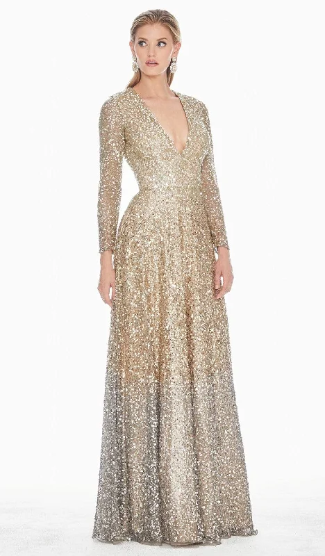 Price Fest Ashley Lauren - Ombre Sequined V-neck A-line Dress 1456