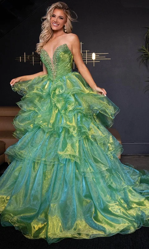 Doorbuster Deal Rachel Allan 50312 - Strapless Plunging Sweetheart Neck Ballgown