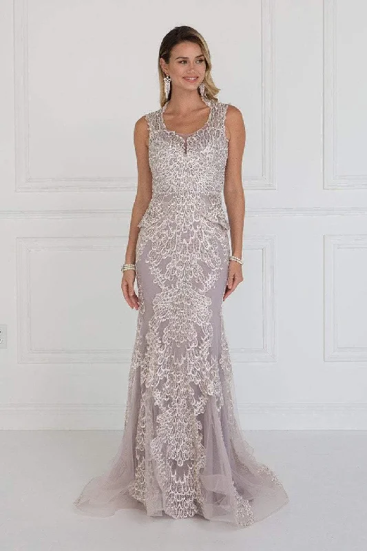 Holiday Sale Elizabeth K - GL1530 Embroidered Scoop Sheath Dress