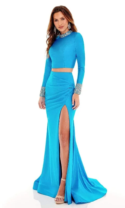 Savings Galore Rachel Allan - 70138 High Neck Trumpet Evening Dress