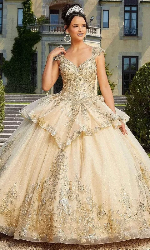 Special Price Mori Lee 60134 - Metallic Peplum Ballgown