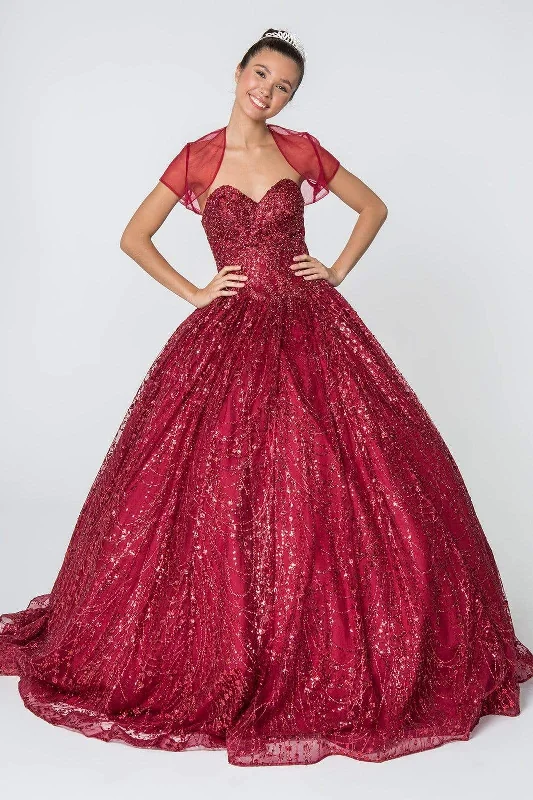 Discount Days Elizabeth K - GL2804 Embellished Sweetheart Ballgown with Bolero