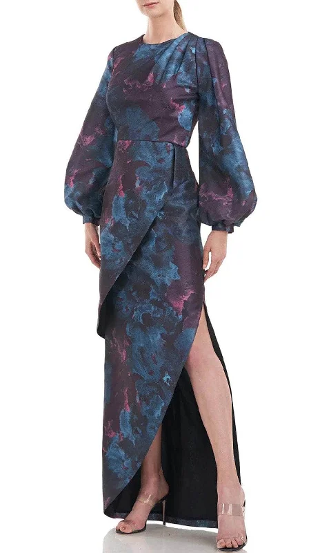 Stock Clearance Kay Unger 5518784 - Long Sleeve Floral Long Dress