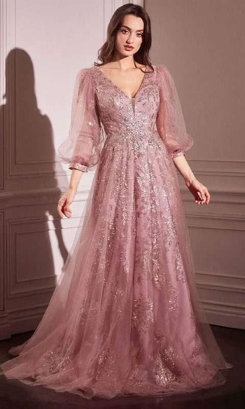 Today Only Cinderella Divine CD0102 - Long Sleeve Lace Applique Gown