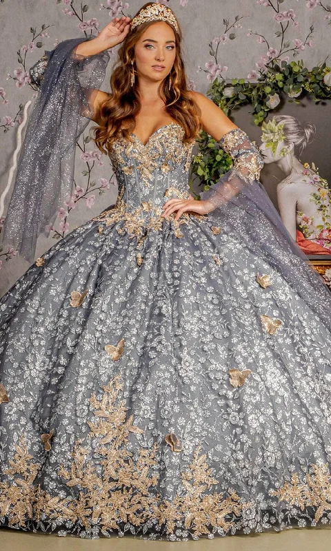 Hurry In GLS by Gloria GL3318 - Glitter Embellished Corset Bodice Ballgown