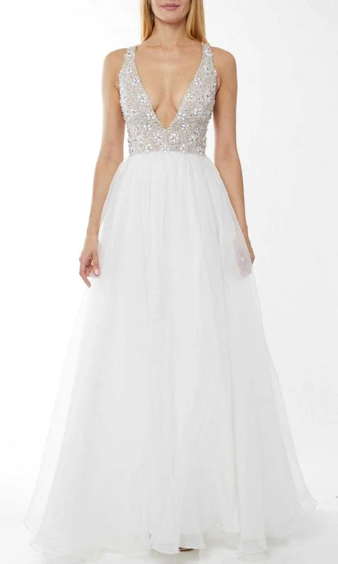 Don’t Miss Out Terani Couture - 1811P5733 Beaded V-Neck A-Line Gown