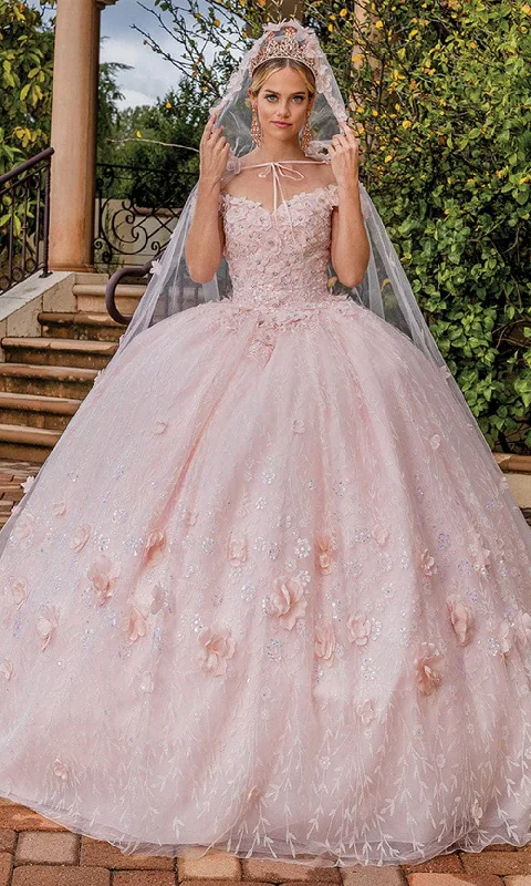 Weekend Flash Sale Dancing Queen 1842 - Off Shoulder Ballgown With Cape