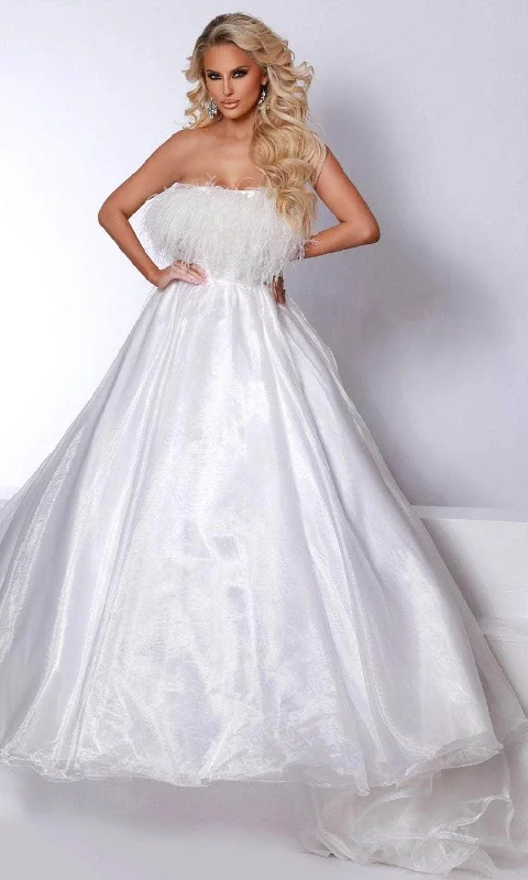 Crazy Savings Johnathan Kayne 2739 - Strapless Feather Bodice Ballgown