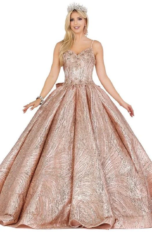 Sneak Peek Sale Dancing Queen - 1447 Appliqued Bow Accented Back Ballgown