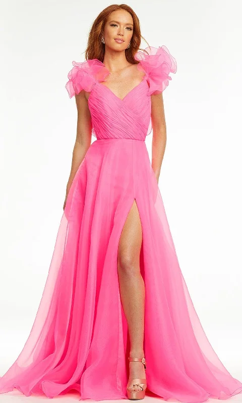 Final Markdown Ashley Lauren - 11166 Ruffled V-Neck A-Line Gown