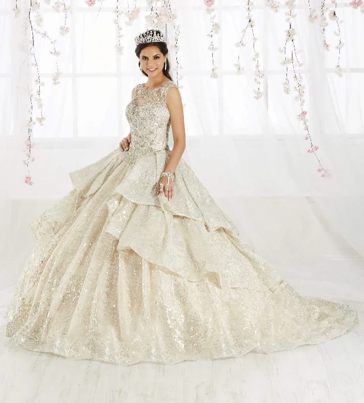 Savings Galore Quinceanera Collection - 26910 Tiered Illusion Jewel Ballgown