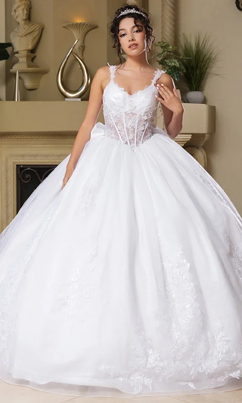 Special Price May Queen LK269 - Floral Lace Ballgown